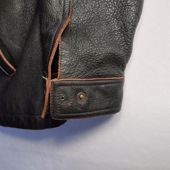 Sonoma Men’s Brown Heavy Leather Jacket Size XL Zip Front Collared Lined - Picture 9 of 13